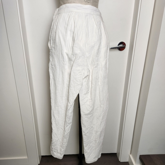 80s White Cotton Linen Slacks - Picture 7 of 8